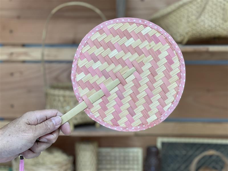 竹扇子-圓形粉紅色,來趣彌陀